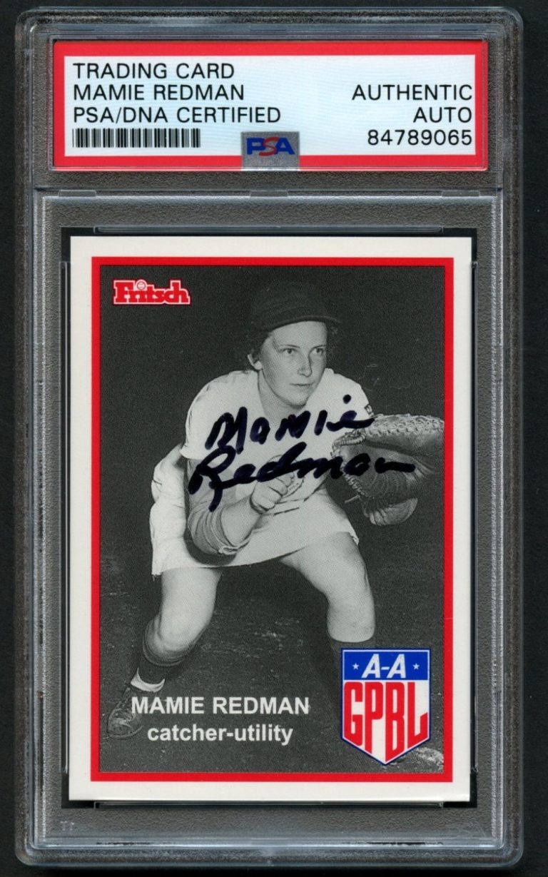 Mamie Redman #159 signed autograph auto 1995-96 FRITSCH AAGPBL PSA Slabbed