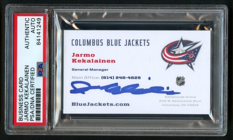 Jarmo Kekalainen signed autograph Hockey General Manager Business Card PSA