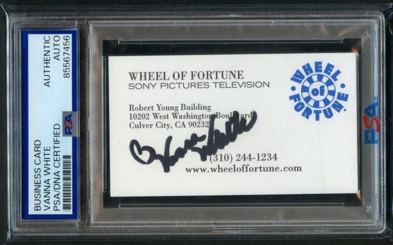Vanna White signed autograph Wheel of Fortune TV Personality Business Card PSA