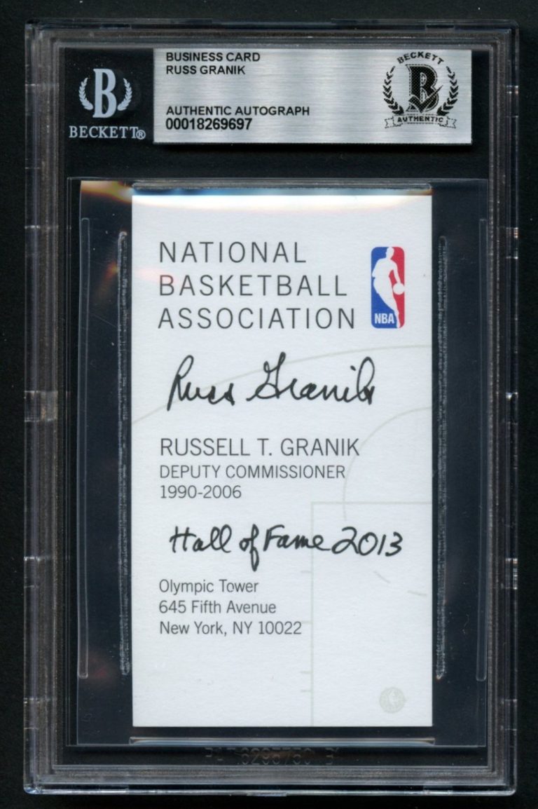 Russ Granik signed autograph Deputy Commissioner Basketball Business Card BAS