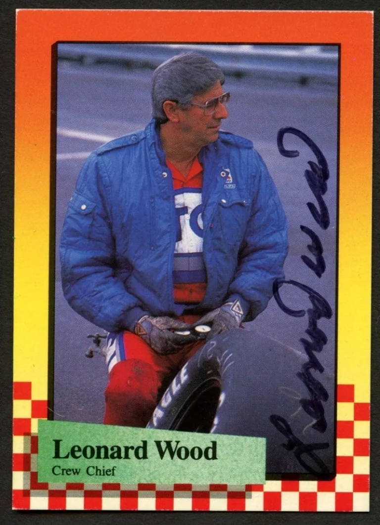 Leonard Wood #56 signed autograph auto 1989 Maxx NASCAR Racing Trading Card
