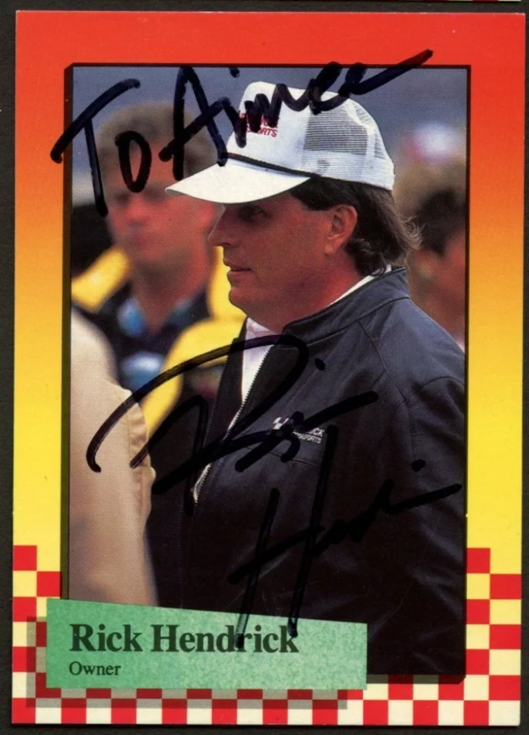 Rick Hendrick #61 signed autograph auto 1989 Maxx NASCAR Racing Trading Card