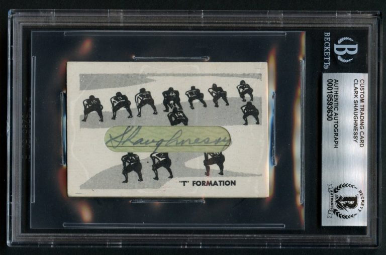 Clark Shaugnessy signed auto Football Father of T Formation Custom Card BAS Slab