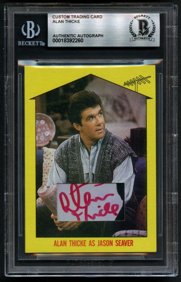 Alan Thicke signed autograph Growing Pains Custom Cut Card BAS Slabbed