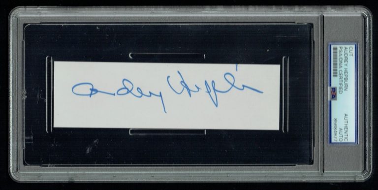 Audrey Hepburn signed autograph 1.5x6 Cut Actress Breakfast at Tiffany's PSA