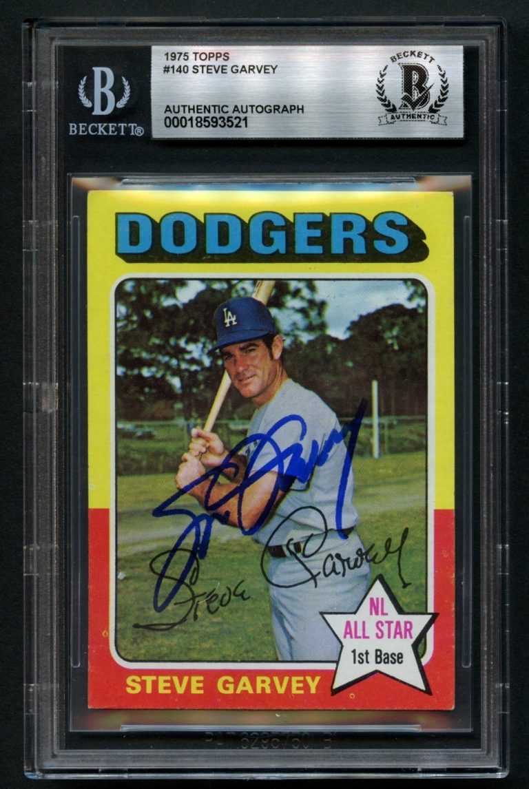 Steve Garvey #140 signed autograph 1975 Topps Baseball Player BAS Slabbed