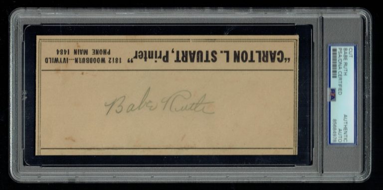 Babe Ruth signed autograph auto 3x7 Large Cut 