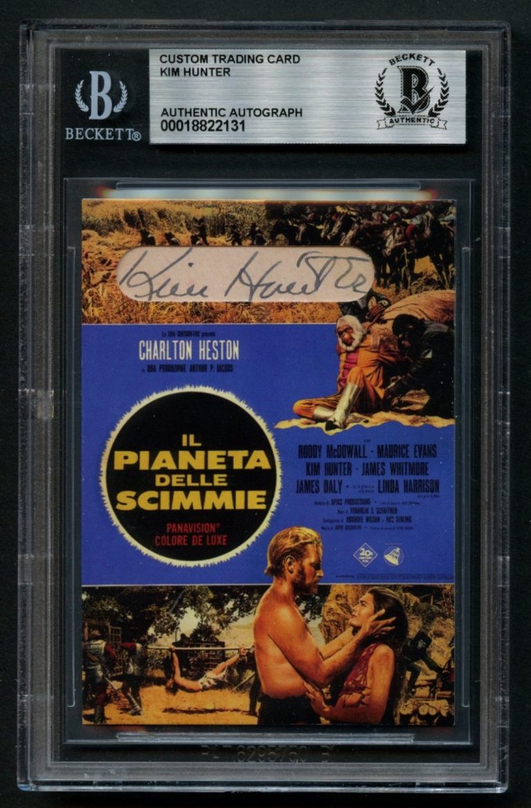 Kim Hunter signed autograph Planet of the Apes Custom Cut Card BAS Slabbed