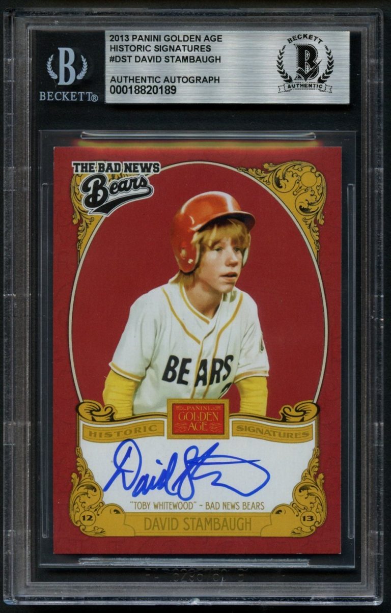 David Stambaugh signed autograph 2013 Panini Golden Age Actor Bad News Bears BAS