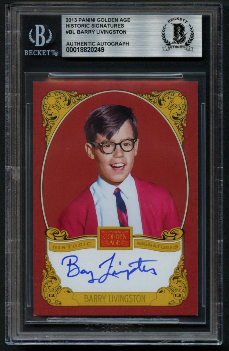 Barry Livingston signed autograph 2013 Panini Golden Age Actor BAS Slabbed