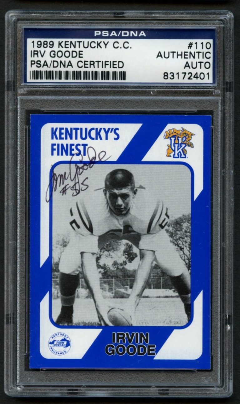 Irv Goode #110 signed autograph auto 1989 Auburn Trading Card PSA Slabbed