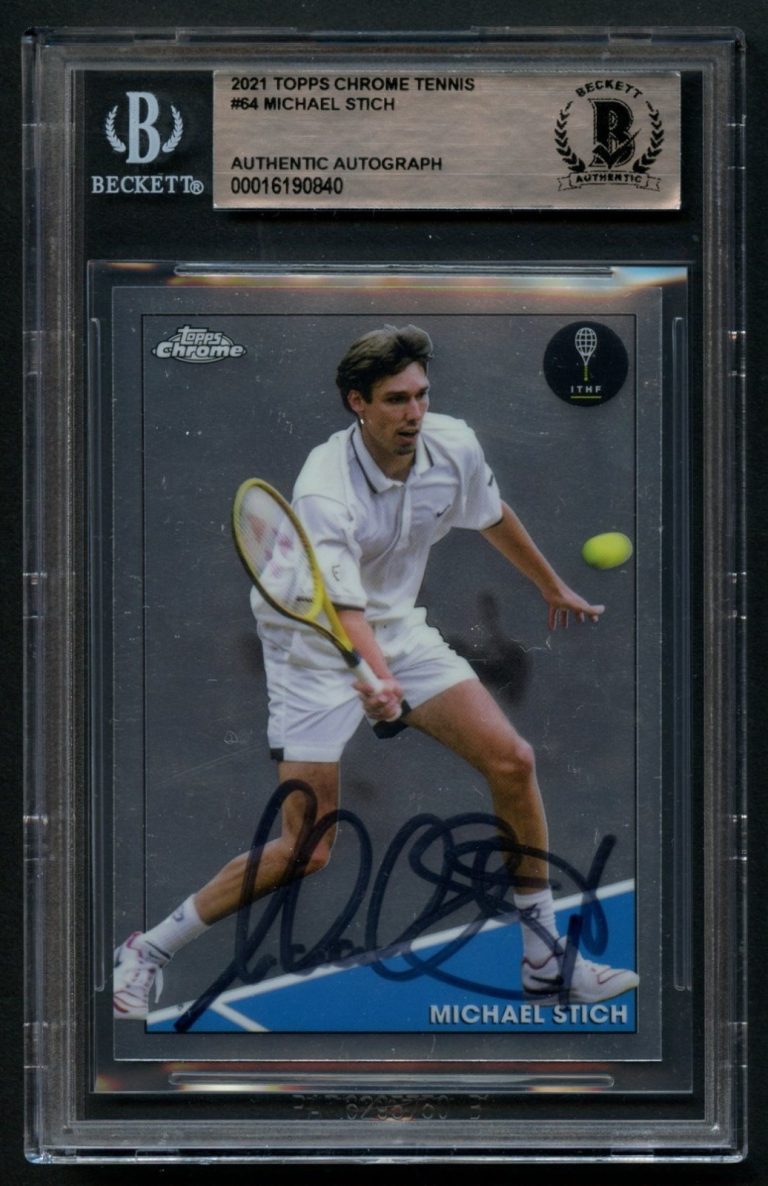Michael Stich #64 signed autograph 2021 Topps Tennis Chrome HOF Card BAS Slab