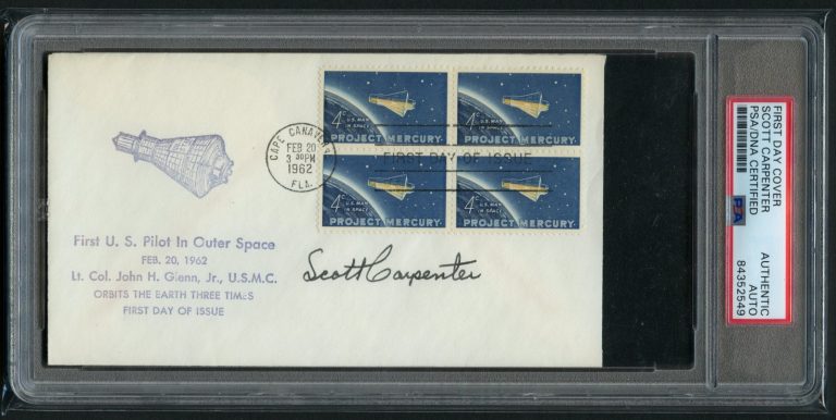 Scott Carpenter signed autograph Envelope Project Mercury 7 NASA Astronaut PSA