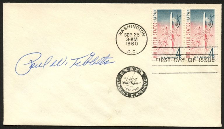 Paul Tibbets signed autograph FDC Pilot Enola Gay WWII PSA Stickered