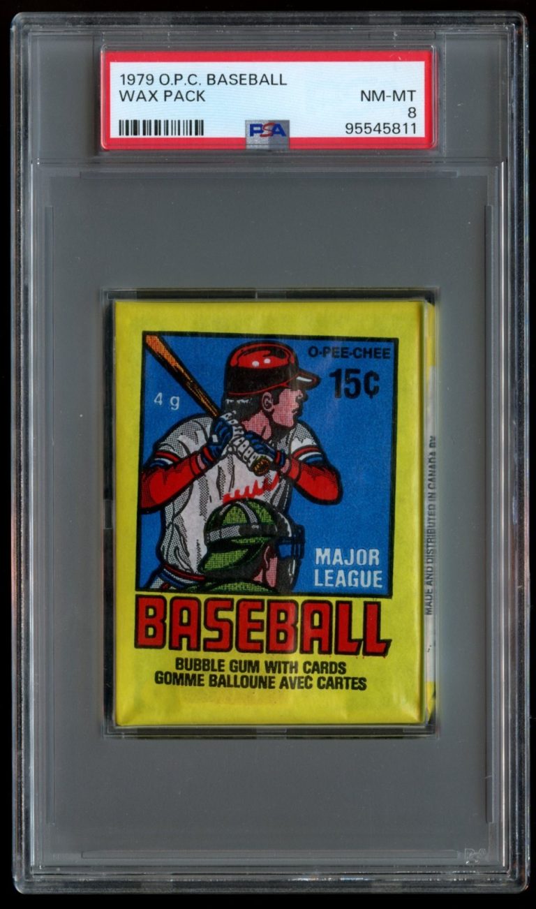1979 O-Pee-Chee Baseball Trading Card Pack PSA Slab Wax Pack NM-MT 8