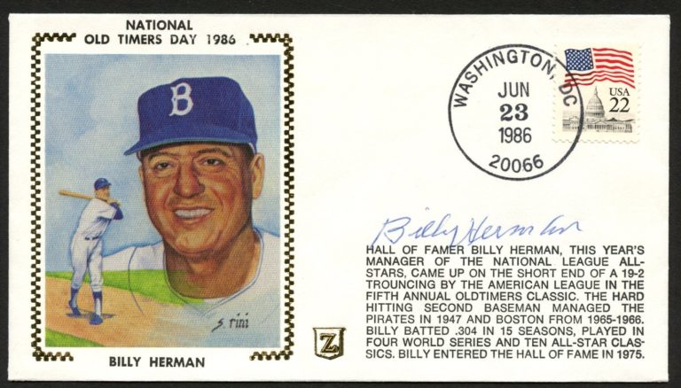 Billy Herman signed autograph FDC cover American Baseball Player MLB