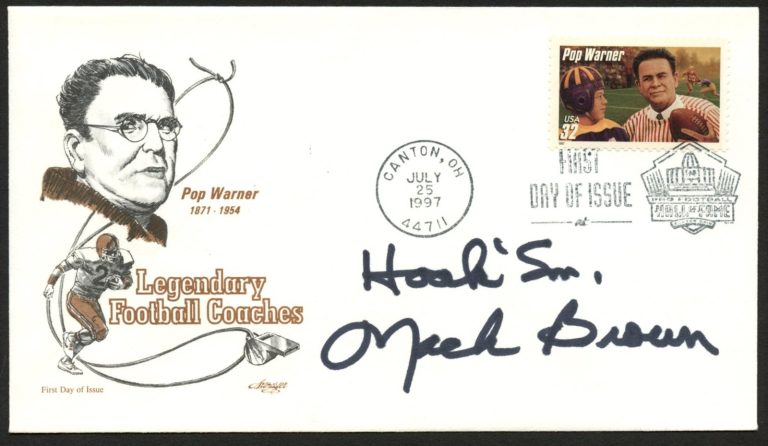Mack Brown signed autograph FDC cover American Football Coach