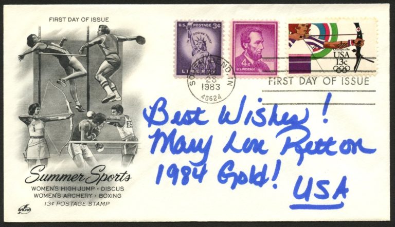 Mary Lou Retton signed autograph FDC cover former American Gymnast Olympics