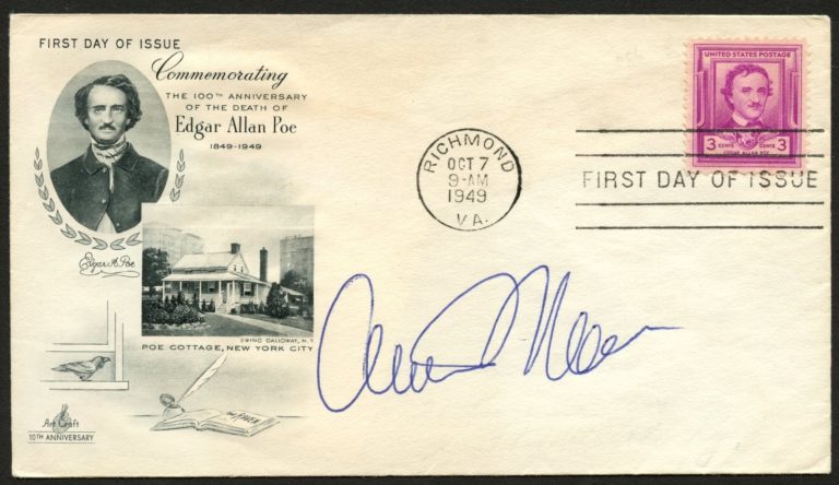 Arthur Miller signed autograph FDC Postal Cover Actor & Writer BAS Stickered