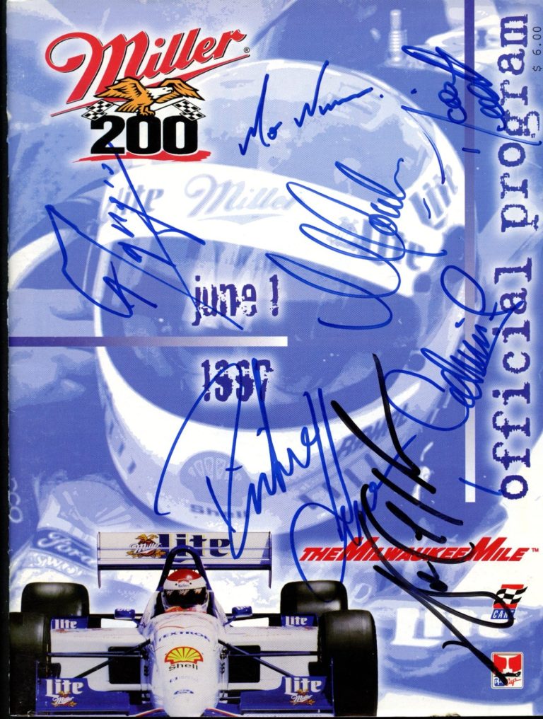 1997 Miller 200 program signed autograph by Walter Payton & 6 Others PSA Letter