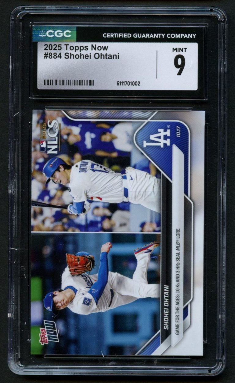 Shohei Ohtani #884 2025 Topps Now Baseball Trading Card CGC Mint 9