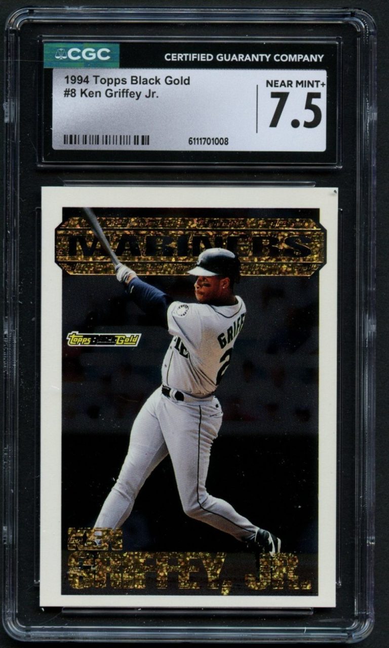 Ken Griffey Jr #8 1994 Topps Black Gold Baseball Trading Card CGC Mint 7.5
