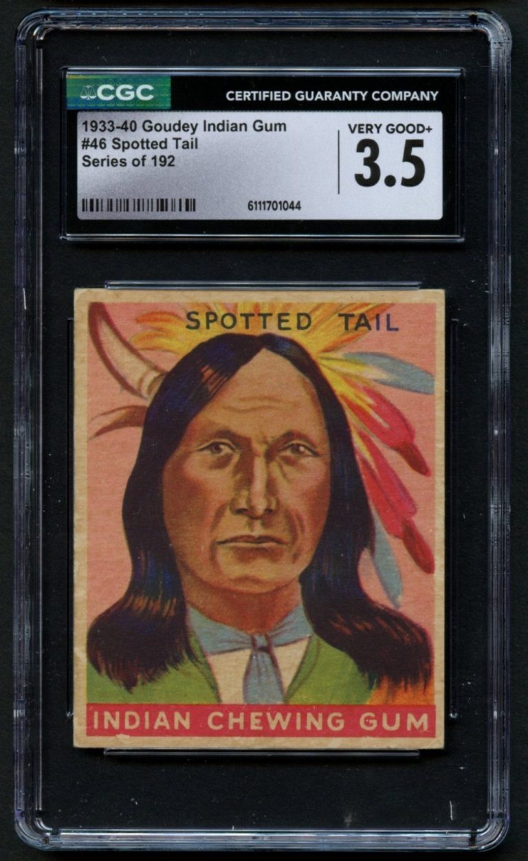 Spotted Tail #46 Goudey Indian Gum 1933-40 Series of 192 CGC 3.5