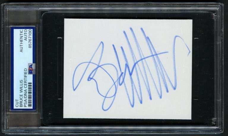 Bruce Willis signed autograph 3x4 cut American Actor Die Hard PSA Slabbed