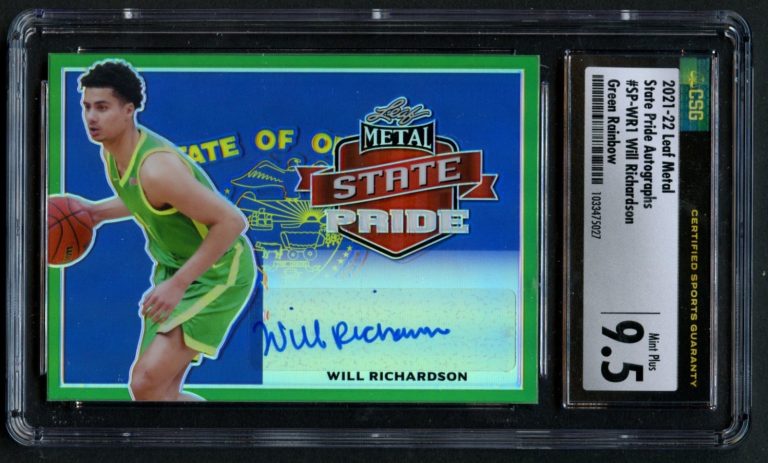 Will Richardson #SP-WR1 Leaf 2021-22 College Basketball Autographs 1/10 CSG 9.5