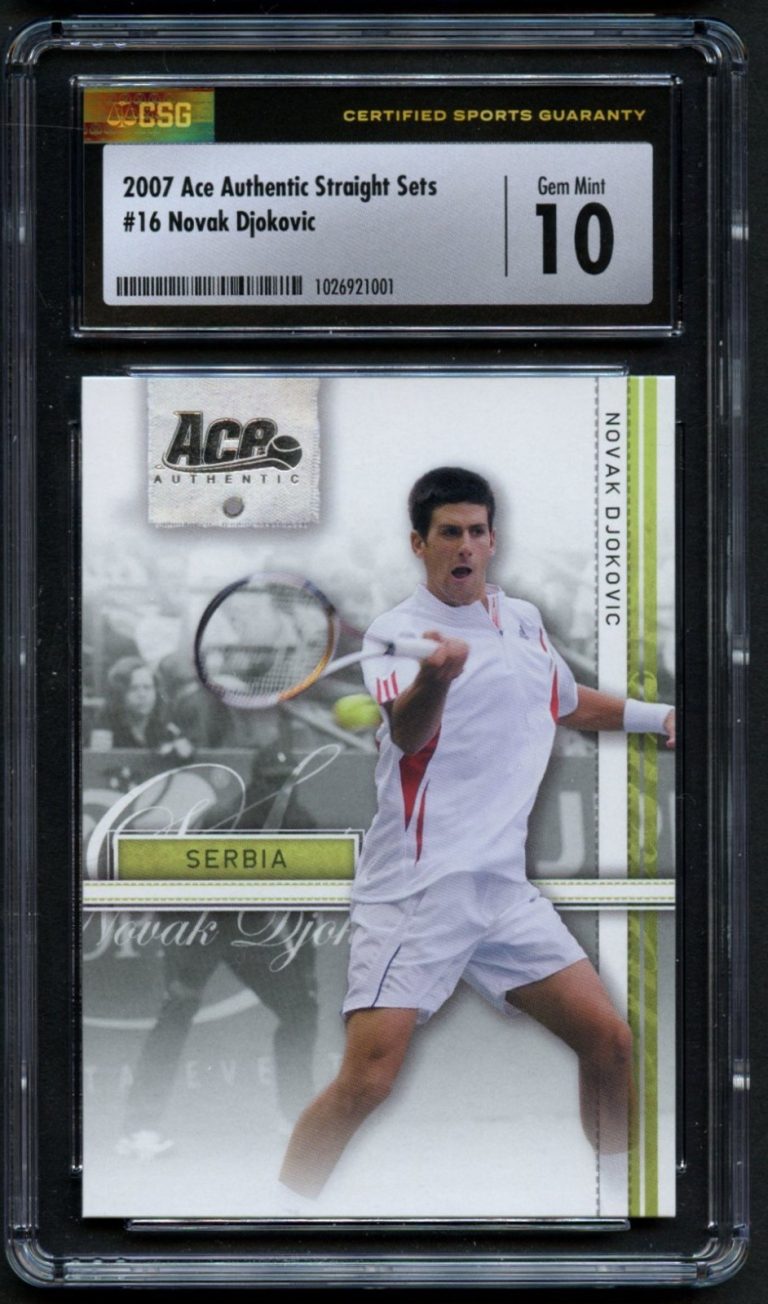Novak Djokovic #16 Ace Authentic Straight Sets 2007 ROOKIE Tennis Card CSG 10