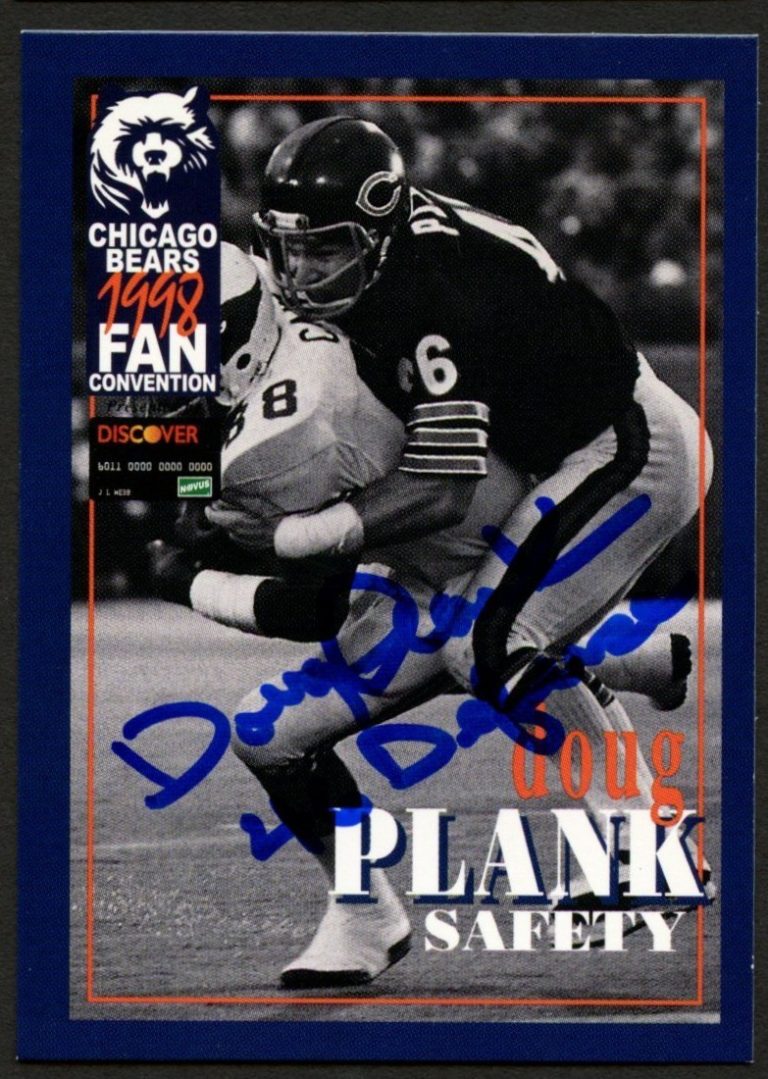 Doug Plank #46 signed autograph auto 1998 Chicago Bears Fan Convention Card