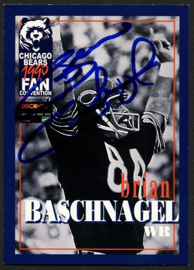 Brian Baschnagel #84 signed autograph 1998 Chicago Bears Fan Convention Card