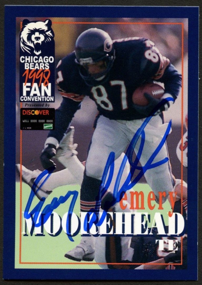 Emery Moorehead #87 signed autograph auto 1998 Chicago Bears Fan Convention Card
