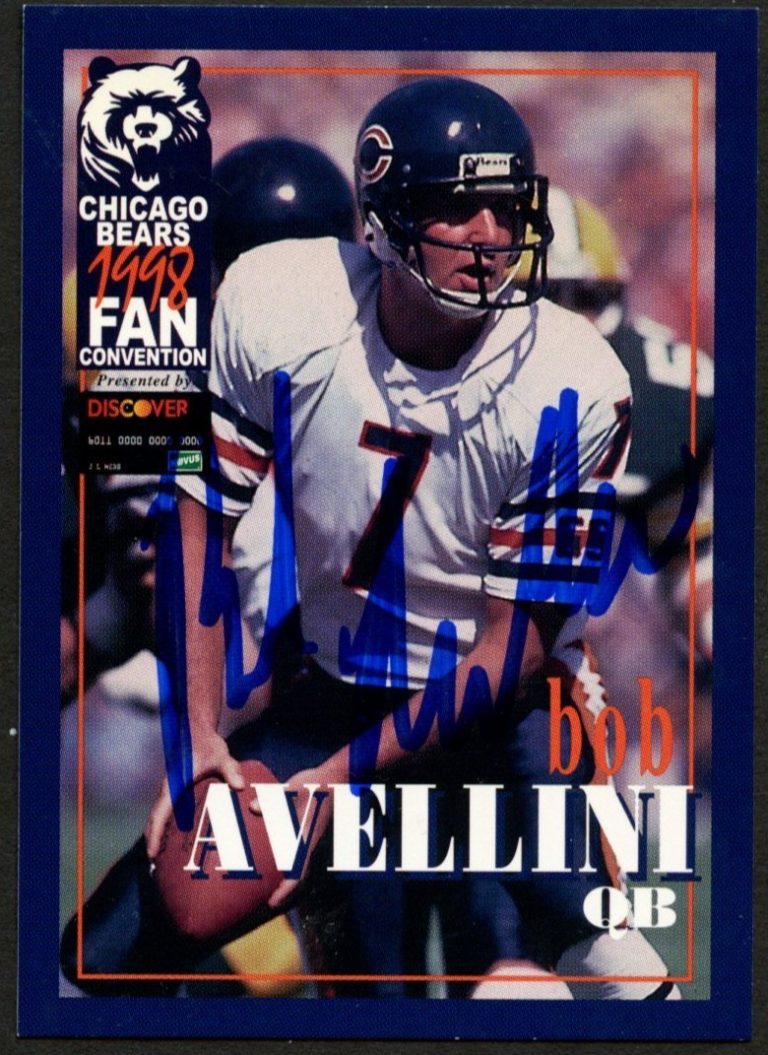 Bob Avellini signed autograph auto 1998 Chicago Bears Fan Convention Card