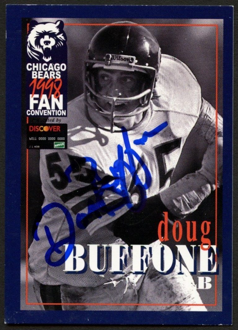 Doug Buffone #55 signed autograph auto 1998 Chicago Bears Fan Convention Card