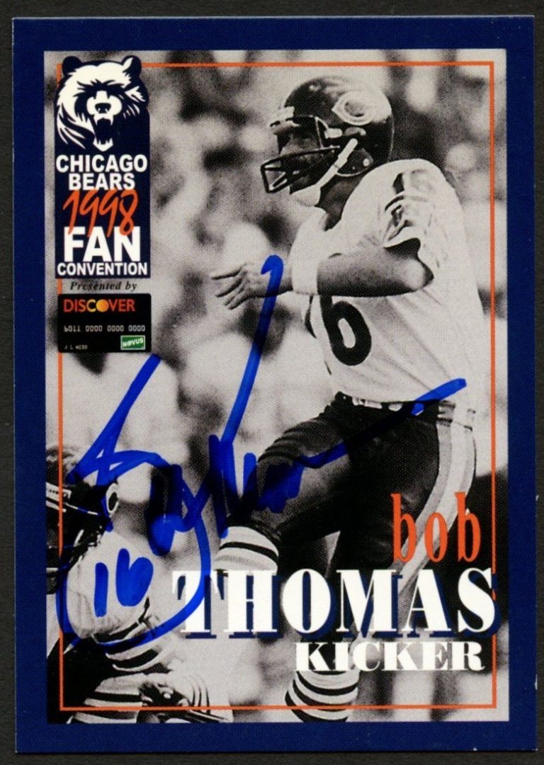 Bob Thomas #16 signed autograph auto 1998 Chicago Bears Fan Convention Card