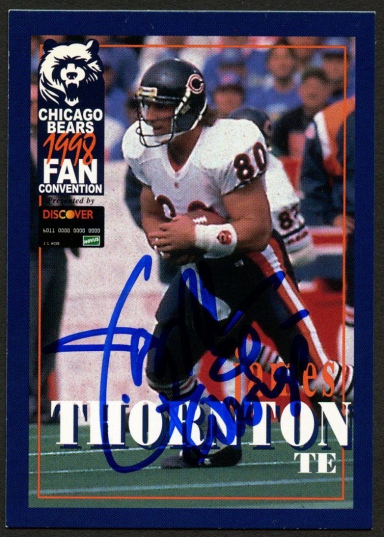 James Thornton #80 signed autograph auto 1998 Chicago Bears Fan Convention Card