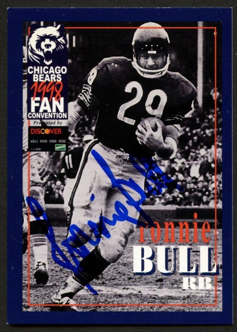 Ronnie Bull #29 signed autograph auto 1998 Chicago Bears Fan Convention Card