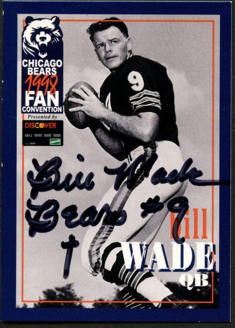 Bill Wade signed autograph auto 1998 Chicago Bears Fan Convention Card