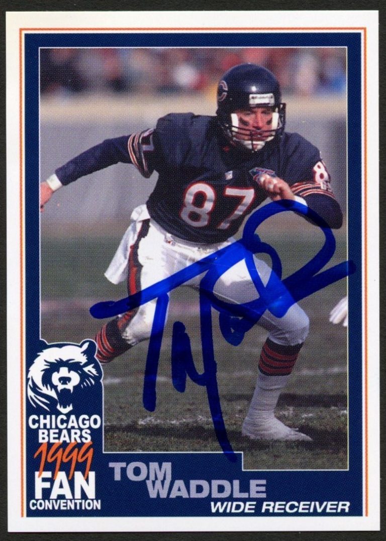 Tom Waddle #87 signed autograph auto 1999 Chicago Bears Fan Convention Card