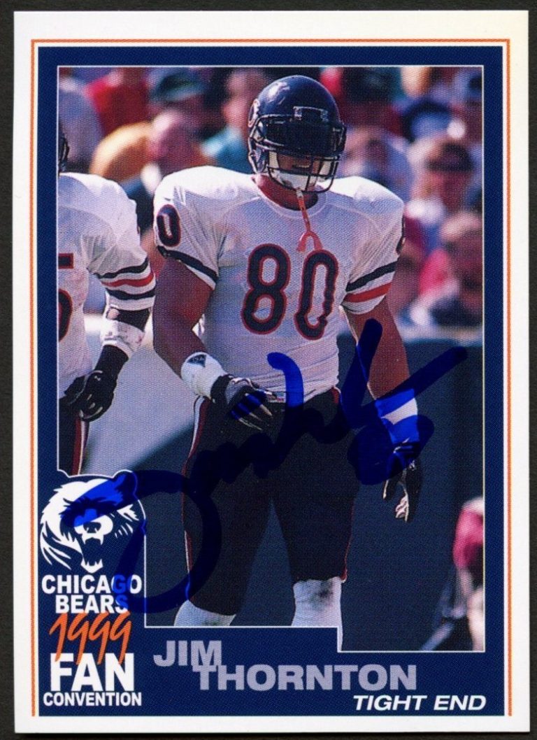 Jim Thornton #80 signed autograph auto 1999 Chicago Bears Fan Convention Card