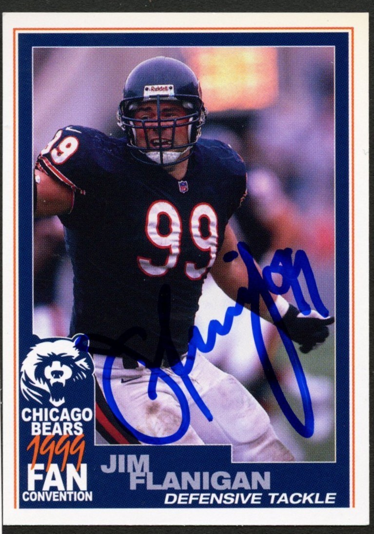 Jim Flanigan #99 signed autograph auto 1999 Chicago Bears Fan Convention Card