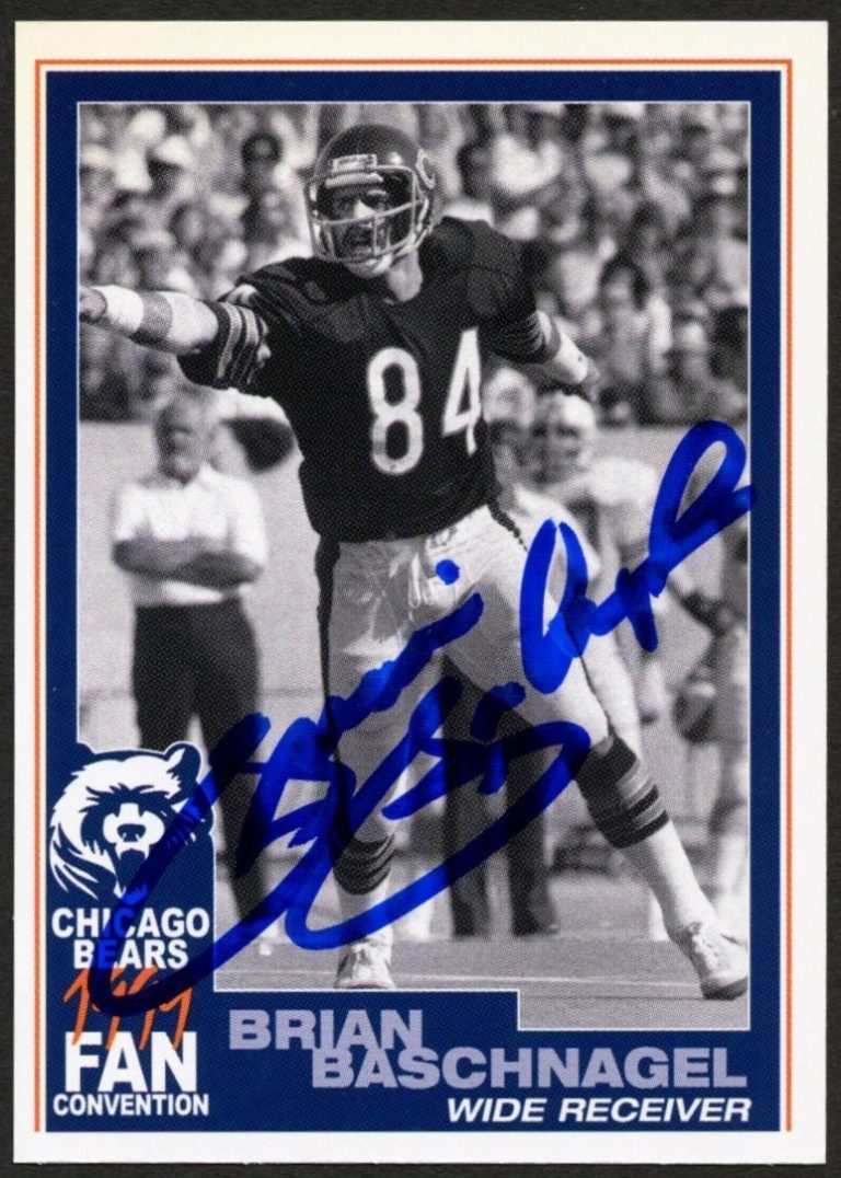 Brian Baschnagel #84 signed autograph 1999 Chicago Bears Fan Convention Card