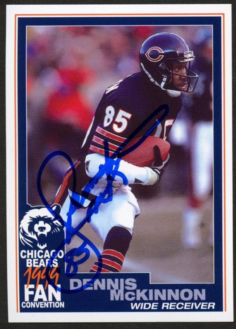 Dennis McKinnon #85 signed autograph auto 1999 Chicago Bears Fan Convention Card