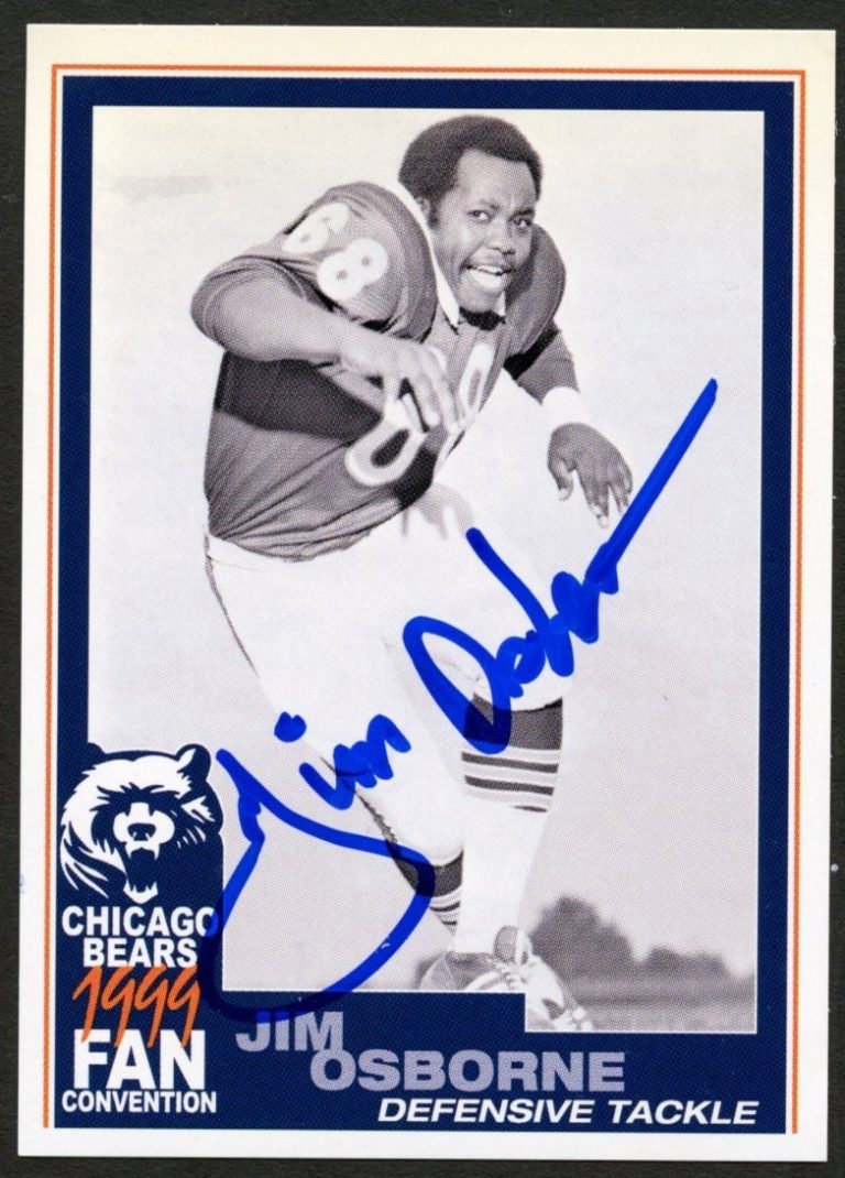 Jim Osborne #68 signed autograph auto 1999 Chicago Bears Fan Convention Card