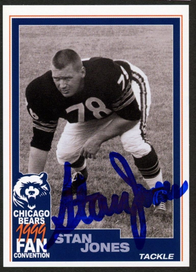 Stan Jones #78 signed autograph auto 1999 Chicago Bears Fan Convention Card