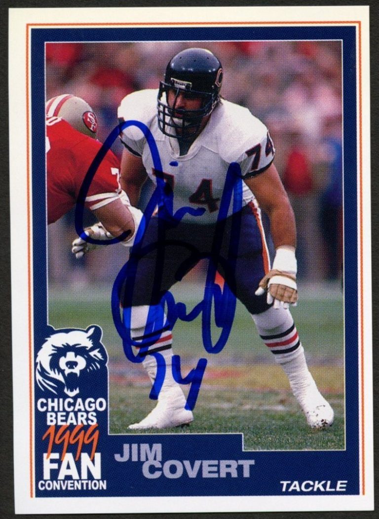 Jim Covert #74 signed autograph auto 1999 Chicago Bears Fan Convention Card