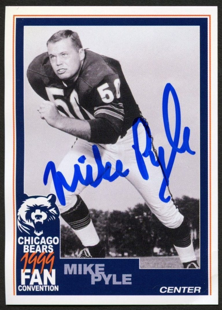 Mike Pyle #50 signed autograph auto 1999 Chicago Bears Fan Convention Card