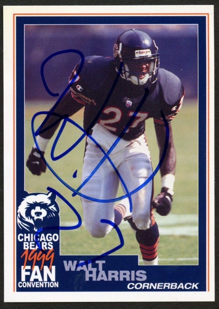 Walt Harris #27 signed autograph auto 1999 Chicago Bears Fan Convention Card