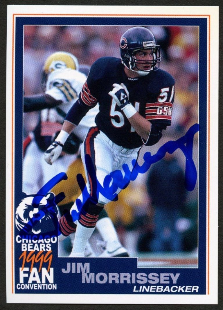 Jim Morrisey #51 signed autograph auto 1999 Chicago Bears Fan Convention Card